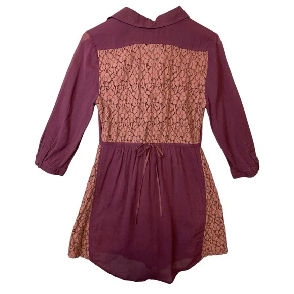 Free People Cotton Blend Lace Tunic Size 4 Bohemian Romantic‎ Feminine - Picture 2 of 10